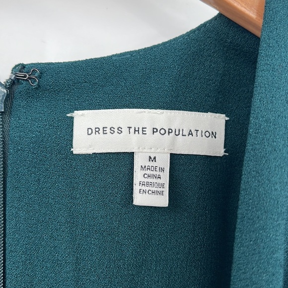 Dress The Population Dress Womens Medium Pine Green Catalina Cocktail Fit Flare - Picture 5 of 12